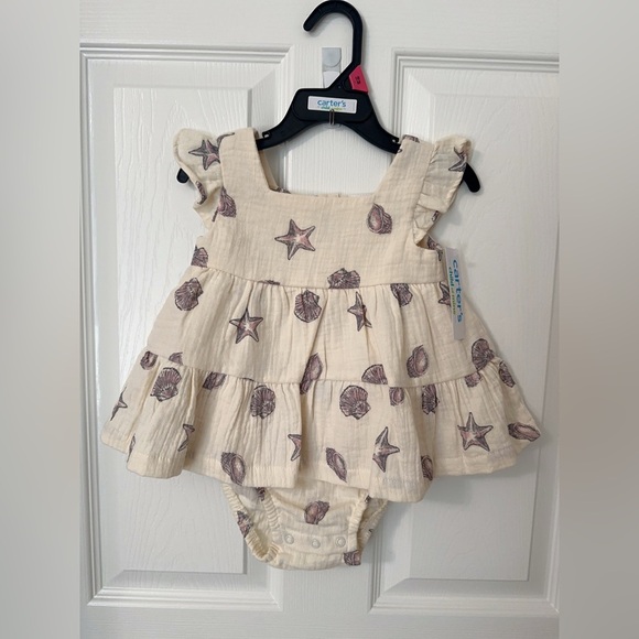 Carter's Cream Romper with Starfish and Shells - Picture 6 of 10